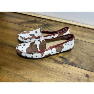 Vaneli Brown Cow Fur Leather Muki Slip-On Casual Shoe Women 7.5